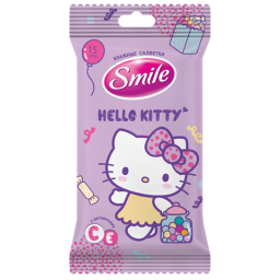 Вологі серветки Smile Hello Kitty з вітамінами 15 шт.