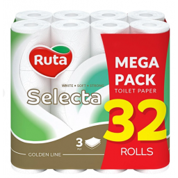 Папір туалетний "Ruta Selecta" 32рул 3ш білий (1шт/ящ), арт. 58768985