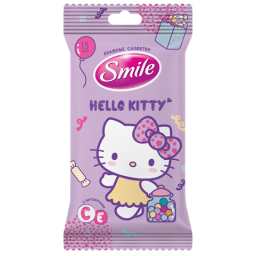 Влажные салфетки Smile Hello Kitty с витаминами 15 шт.