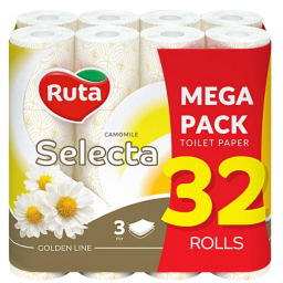Папір туалетний "Ruta" Selecta 32рул 3ш білий ромашка (1шт/ящ), арт. 58768986