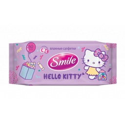Влажные салфетки Smile Hello Kitty с витаминами 60 шт.