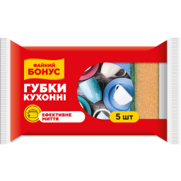 ФАЙНИЙ БОНУС Губки кухонні 5шт, 15100170