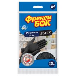 Фрекен БОК Перчатки латексные "BLACK" 10 шт., M, арт. 17107730