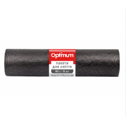 OPTIMUM Пакет для смiття п/е 90*110 чорний LD 160л/10 шт, арт. 16118200