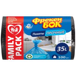 Фрекен БОК Пакеты для мусора 35л/100шт. черные