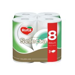 Папір туалетний "Ruta" Selecta 8рул 3ш білий (8) (8шт/ящ)