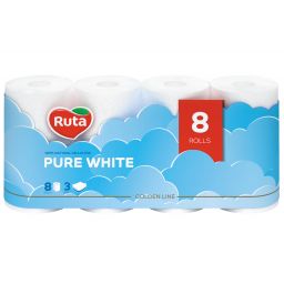 Папір туалетний "Ruta" Pure White 8рул 3ш білий (7шт/ящ)