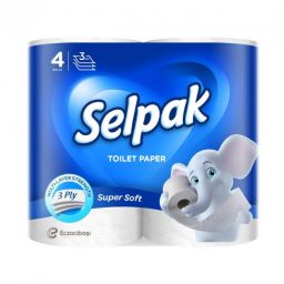 SELPAK Папiр туалетний  білий 4шт (12уп/ящ), арт. 32361100