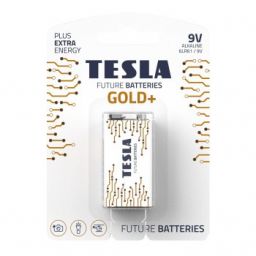 Первинні елементи та первинні батареї TESLA BATTERIES 9V GOLD+( 6LR61 /BLISTER FOIL 1 шт.) (12шт/ящ)