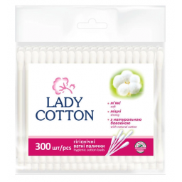 Палочки ватные в полиэтиленовом пакете Lady Cotton 300 шт, арт. 41203423