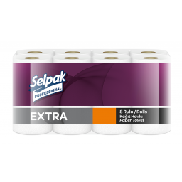 Полотенце бумажное Selpak Professional Extra 2 слоя, 11,25 м, 8 рулонов