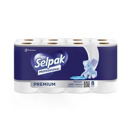 Selpak Professional Premium Рушник паперовий кухонний 3-х шар. 8 рул. (3 уп/ящ), арт. 32761213