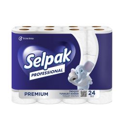 Selpak Professional Premium Папір туалетний целюлозний 3-х шар. 24 рул. (3 уп/ящ), арт. 32761823