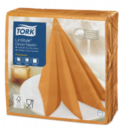 Серветки для декору Tork LinStyle Premium помаранчеві, 50 аркушів
