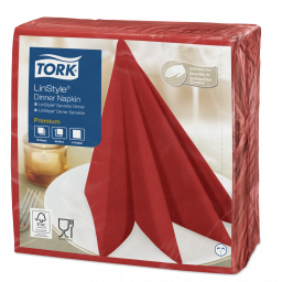 Серветки для декору Tork LinStyle Premium червоні, 50 аркушів