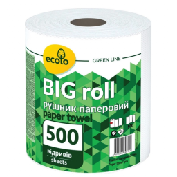 Рушники паперові "Ecolo" Big Roll 1 рул 2ш білі, арт. 58769922
