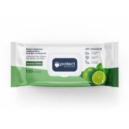 ТМ Protect Серветки вологі універсальні з ароматом лайму, 120 шт/уп, арт. 42535210