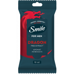 Smile Men Серветки вологі з екстрактом дерева дракона, 10шт, арт. 42109351