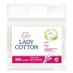 Lady Cotton Палички ватні в поліетиленовому пакеті 300шт., арт. 41203434
