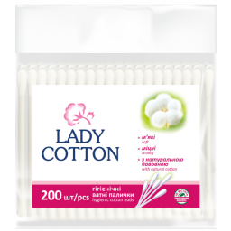 Палочки ватные в полиэтиленовом пакете Lady Cotton 200 шт, арт. 41203450