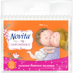Палички ватні косметичнi в п/е пакеті NOVITA Gapchinska 100 шт