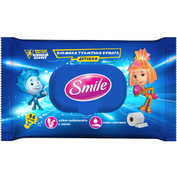 Вологий туалетний папір Smile Фіксики 44 шт.