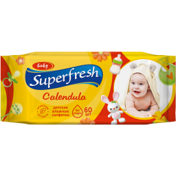 Влажные салфетки Superfresh для детей и мам с экстрактом календулы 60 шт.