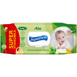 Super Fresh Серветка волога для дітей та мам з екстрактом алое 120 шт.