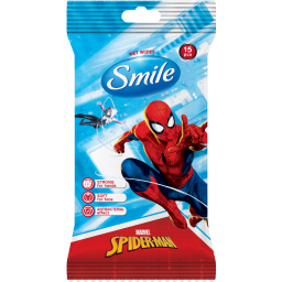 Влажные салфетки Smile Marvel с антибактериальным эффетком 15 шт.