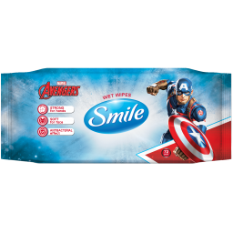 Влажные салфетки Smile Marvel с антибактериальным эффетком 72 шт.