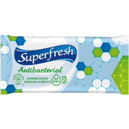 Влажные салфетки Superfresh Антибактериальные 15 шт.