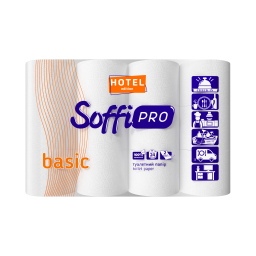 SoffiPRO Basic for Hotel Папір туалетний целюлозний на гільзі по 24 рул., 2-шар