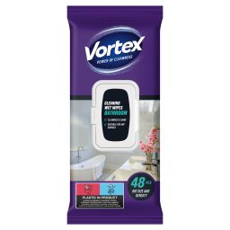 ТМ Vortex Серветки господарчі вологі для ванної кімнати з клапаном,48 шт, арт. 42400503