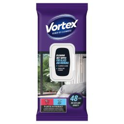 ТМ Vortex Серветки господарчі вологі для скла з клапаном, 48 шт, арт. 42400730