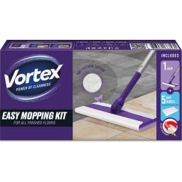 VORTEX Набір для прибирання підлоги (швабра + сухі серветки для підмітання 5шт), арт. 42400765