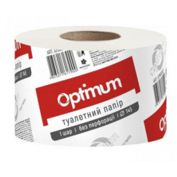 OPTIMUM Папір туалетний Джамбо білий одношаровий, арт. 33765023