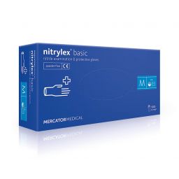 NITRYLEX BASIC рукавички нітрилові оглядові нестерильні неприпудрені, сині, 100шт/уп, M, арт. 17203802