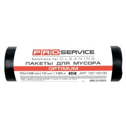 PRO Пакет для смiття п/е 70*105 чорний LD 120л/10 шт, OPTIMUM (25 шт/ящ), арт 16118100