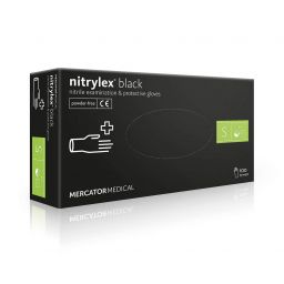 NITRYLEX BLACK рукавички нітрилові оглядові нестерильні неприпудрені, чорні,100шт/уп, S, арт. 17204202