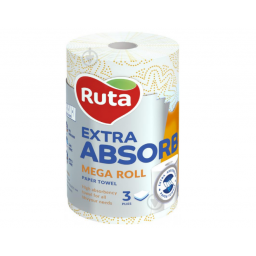 Рушники паперові "Ruta Selecta" Mega roll EA 1рул 3ш білі (20шт/ящ), арт. 58769008