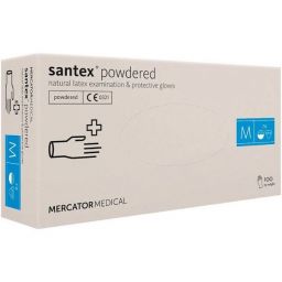 Перчатки латексные опудренные Santex Powdered 100шт/уп, размер M