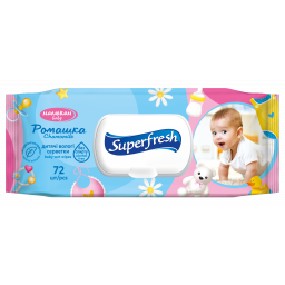Влажные салфетки Superfresh для детей и мам с экстрактом ромашки 72 шт., арт. 42110419